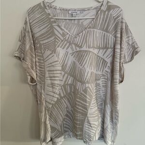 Chico's Linen V-Neck Short Sleeve Top